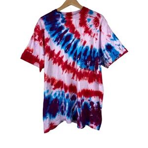 Dancing Robin Size L Red Blue Purple Pink Tie Dye Cotton T-Shirt